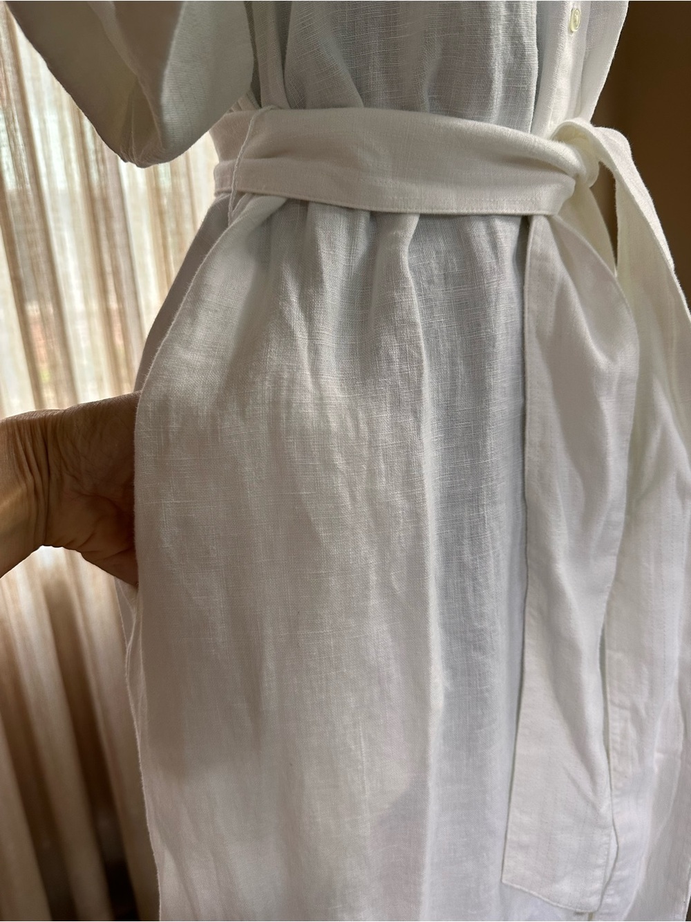 Polo by Ralph Lauren White Button-Front Midi Shirt Dress - Picture 3 of 7